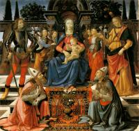 Ghirlandaio, Domenico - Madonna and Child Enthroned with Saints